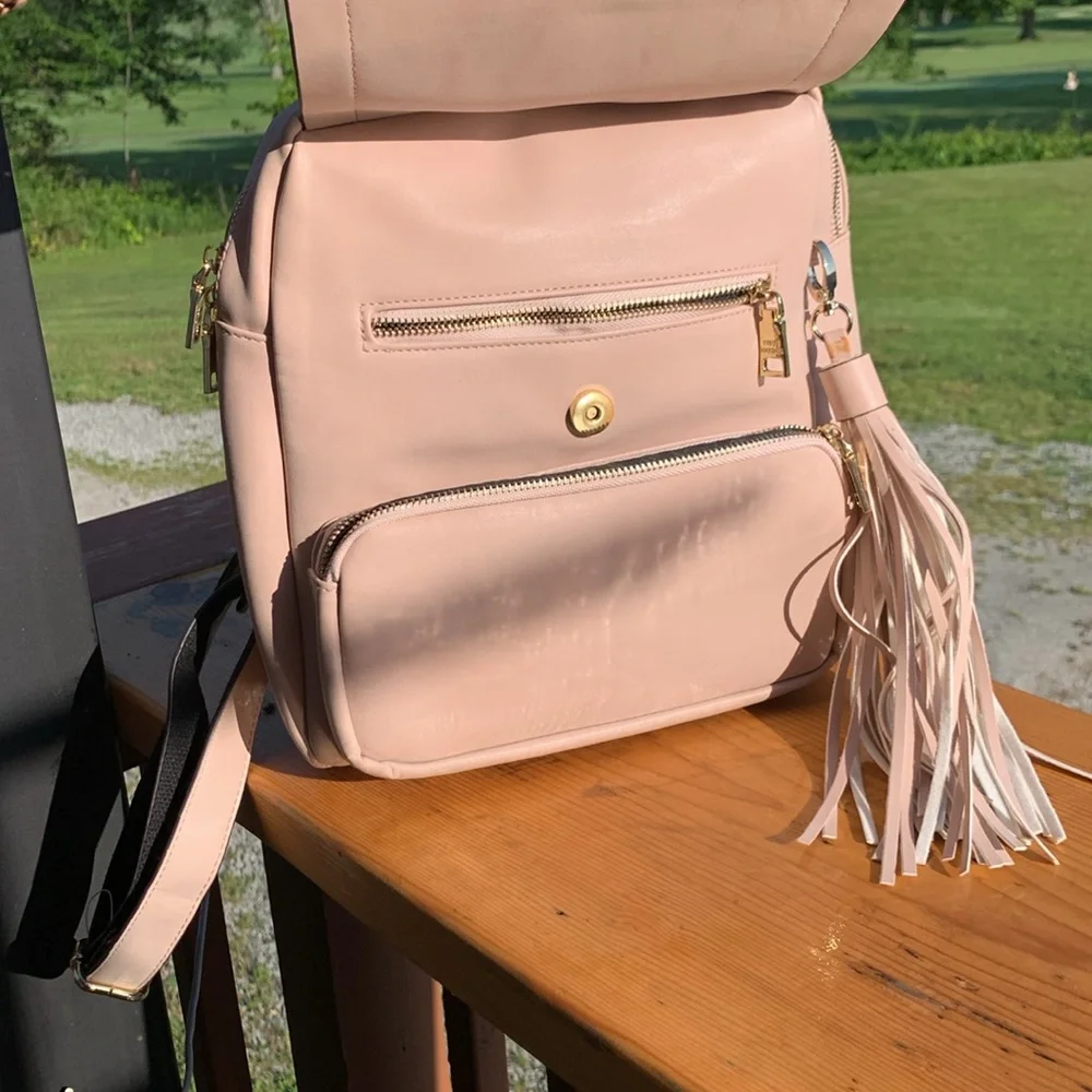 Steve Madden Pink Blush Backpack with Tassel Detail - Picture 2 of 5